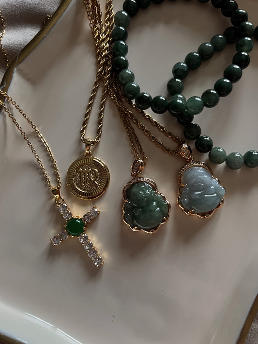 Sacred Jade Cross Necklace